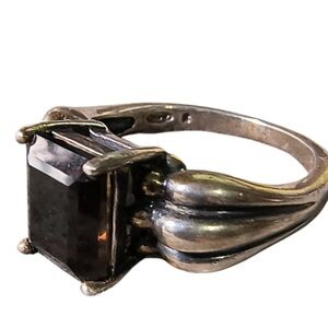 Avon Smoky Quartz and Silver Statement Ring